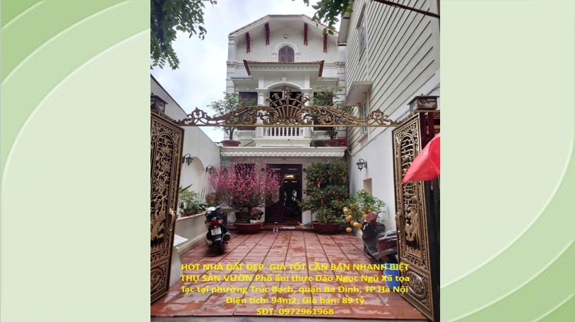 ⭐chinh chu ban nha pho dep co san vuon dep - gia tot tai truc bach, ba dinh, ha noi. 0972961968