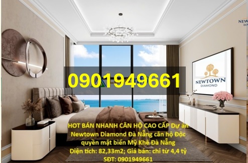 ⭐hot!!! ban nhanh can 2pn 82,3m2 truc dien bien da nang, gia chi tu 4,4 ty - newtown diamond da nang - 0901949661