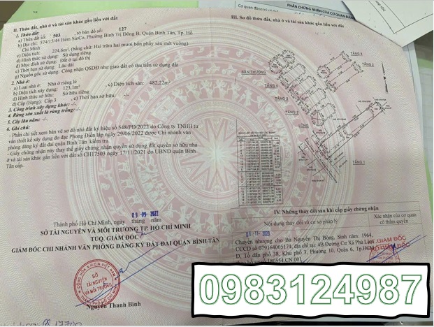 ⭐️chinh chu ban gap lo dat va tai san tren dat, phap ly hoan chinh phuong an lac (binh tan), tp.hcm; 0983124987