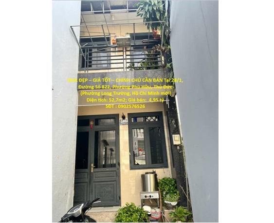 ⭐️chinh chu ban nha dep tai 28/1, duong so 822 (phu huu, thu duc), p.long truong, tp.hcm; 0902576526