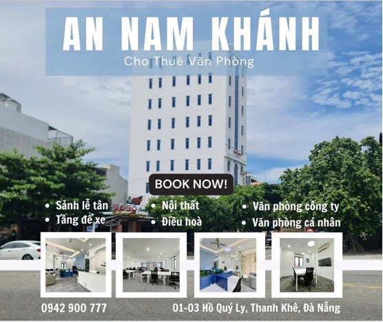 🌺cho thue van phong cao cap – toa nha an nam khanh so 01–03 ho quy ly, p. thanh khe, da nang; 0942900777